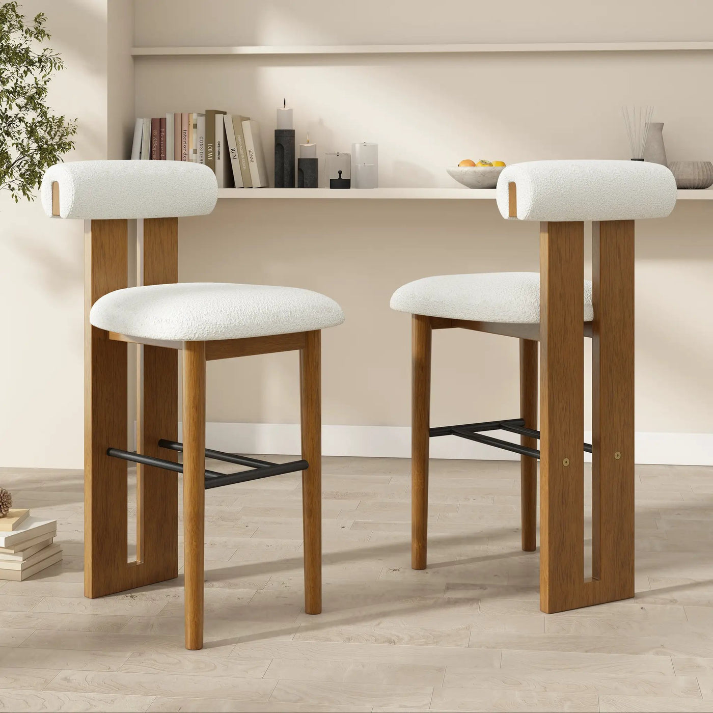 Renee Indoor Wooden Upholstered Barstool by HouseOfZazla