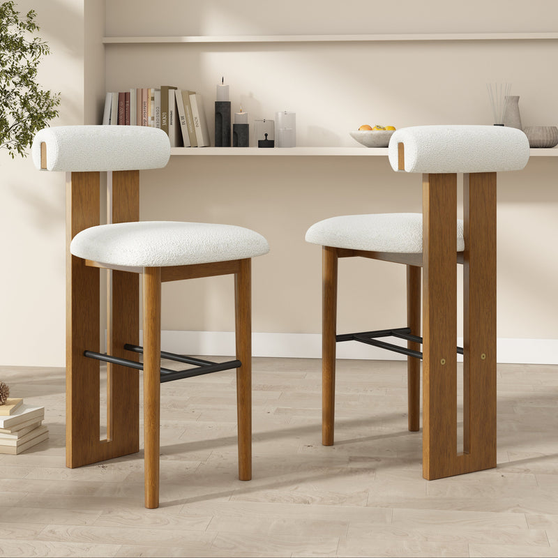 Renee Indoor Wooden Upholstered Barstool by HouseOfZazla