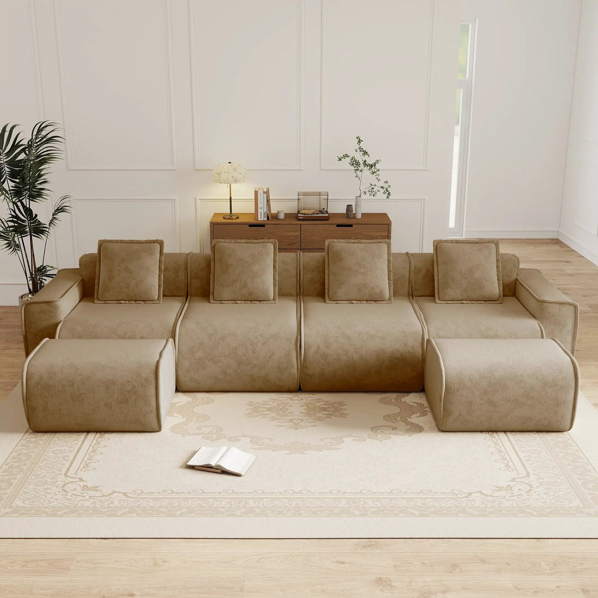 Streamlined Design Modular 4 Seat U Shape Sectional Sofa by HouseOfZazla
