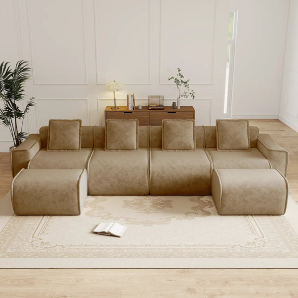 Streamlined Design Modular 4 Seat U Shape Sectional Sofa, photo 2 of 10