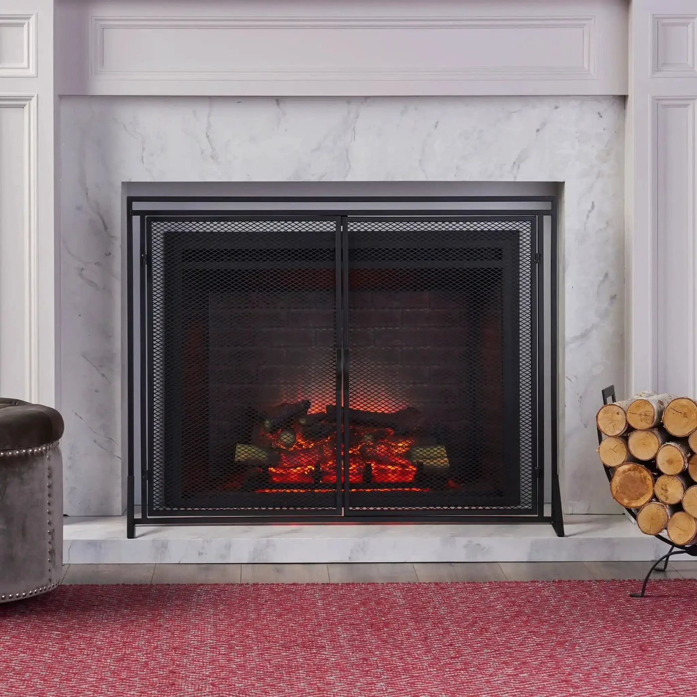 Samantha Iron Fireplace Screen 2 Door Design by HouseOfZazla
