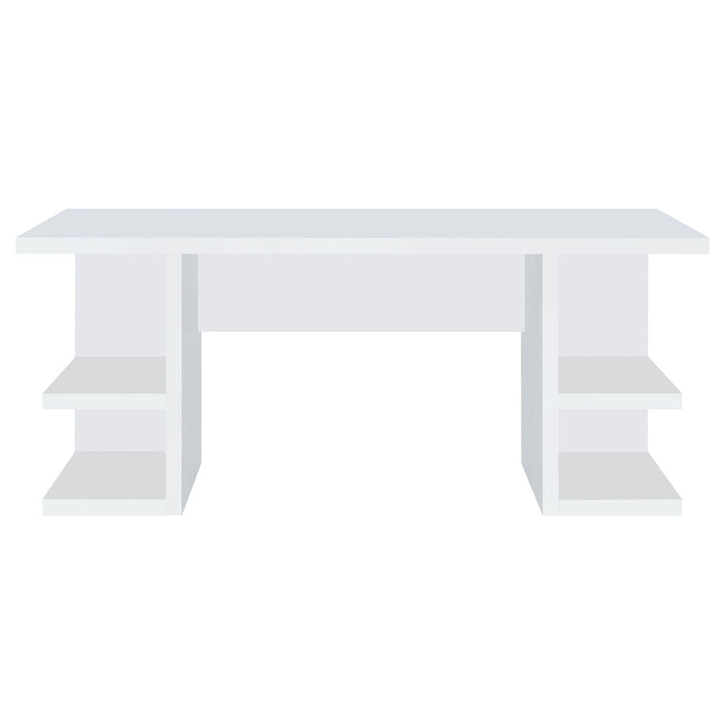 Hannah - 4 Shelf Writing Desk With Open Shelving - White by HouseOfZazla