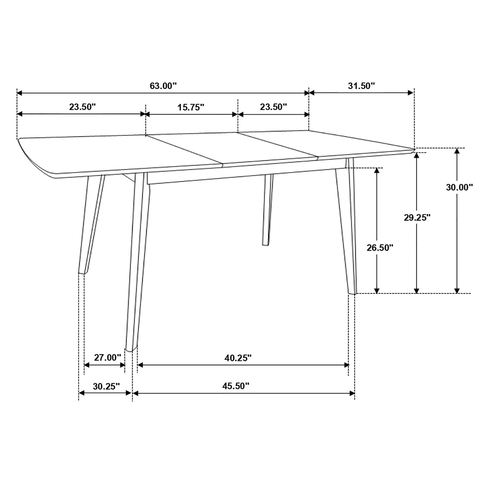 Alfredo 63-inch Extension Leaf Dining Table Natural Walnut by Unique Piece Furniture