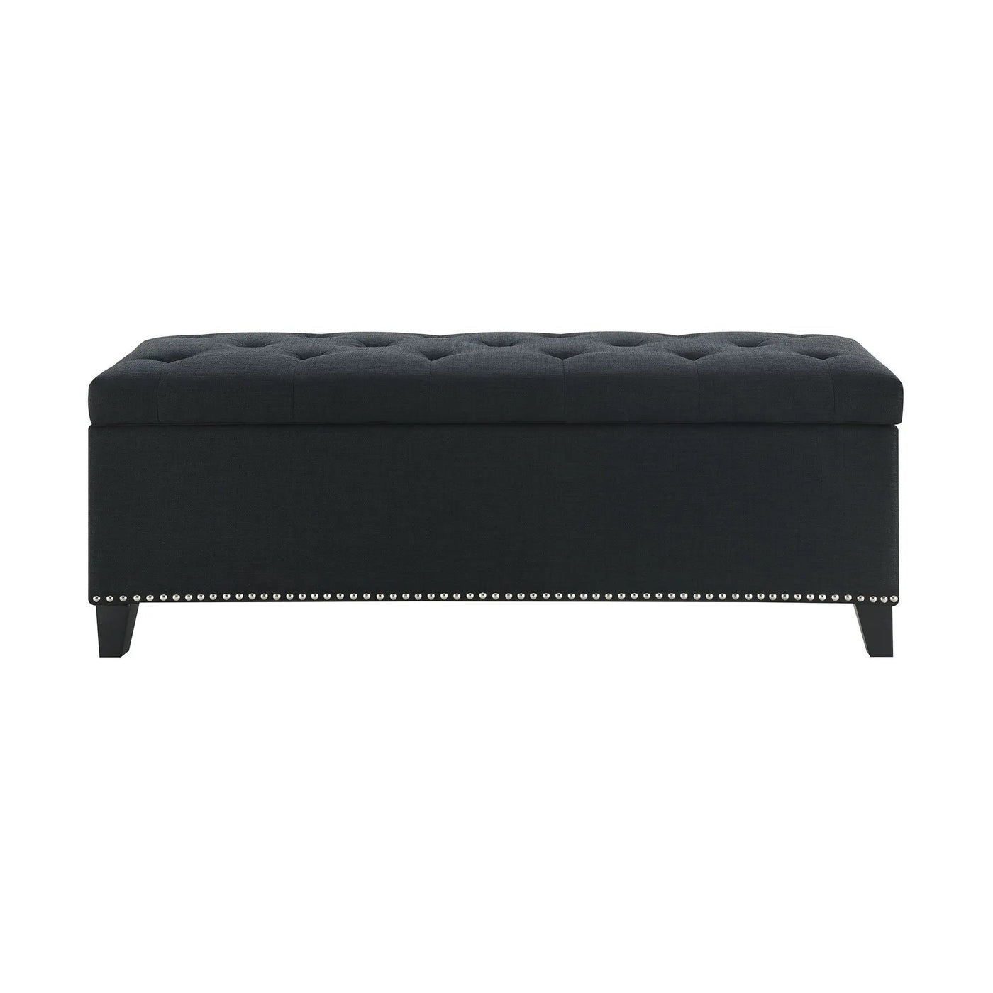 Button-Tufted Storage Ottoman With Safety Close Hinge by HouseOfZazla