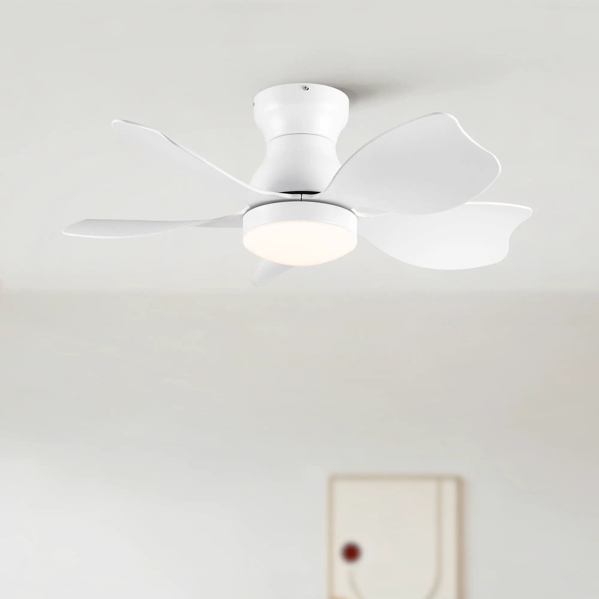 Low Profile Flush Mount Ceiling Fan With Light by HouseOfZazla