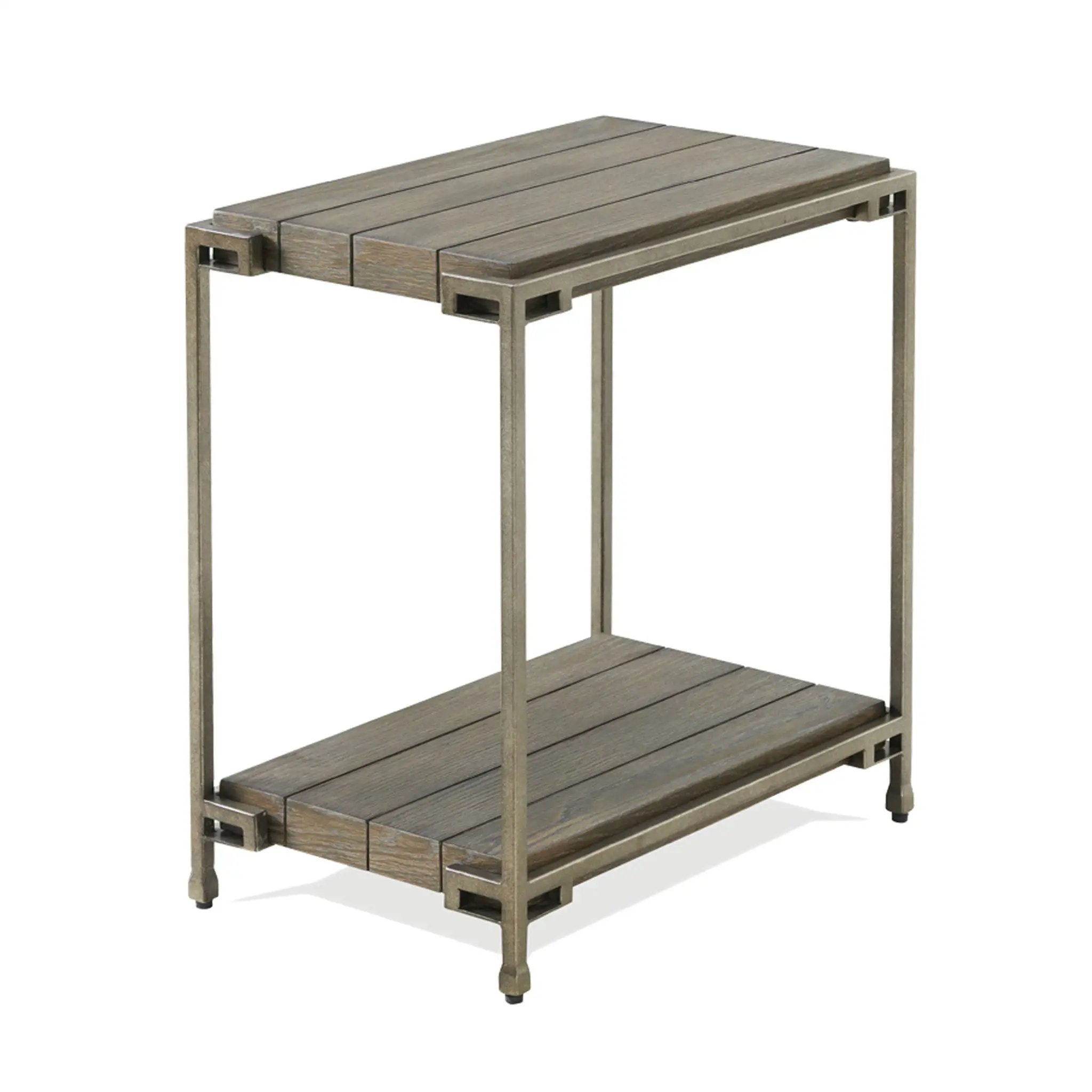Corbeta - 3 Piece Metal Frame Wood Living Room Coffee Table And 2 Chairside Tables Set, Aged Graphite - Brown by Unique Piece Furniture