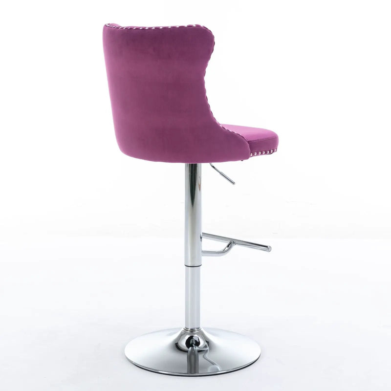 Swivel Barstools Adjusatble Seat Height From 25-33", Modern Upholstered Base Bar Stools With Backs Comfortable Tufted For Home Pub And Kitchen Island (Set of 2) by Unique Piece Furniture