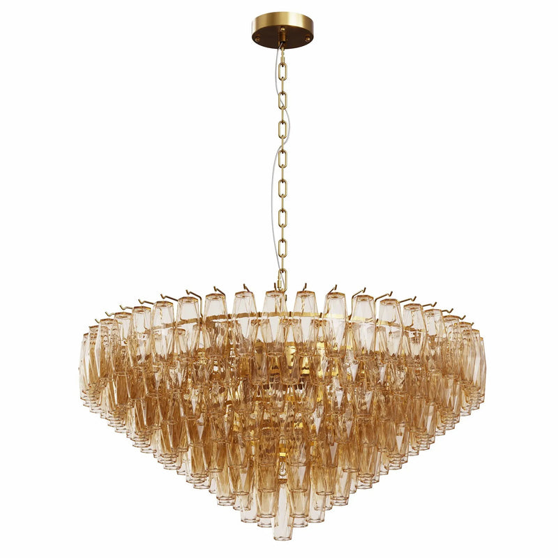 37" Extra Large 14-Light Gold Modern Round Chandelier by HouseOfZazla