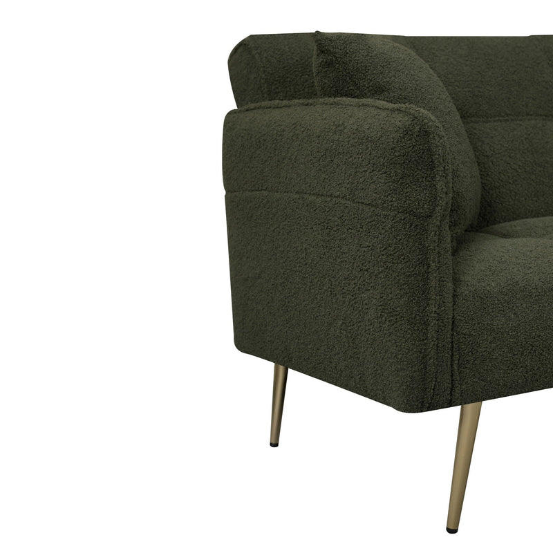 Convertible Double Futon Sofa Bed With Folding Armrests For Living Rooms by HouseOfZazla