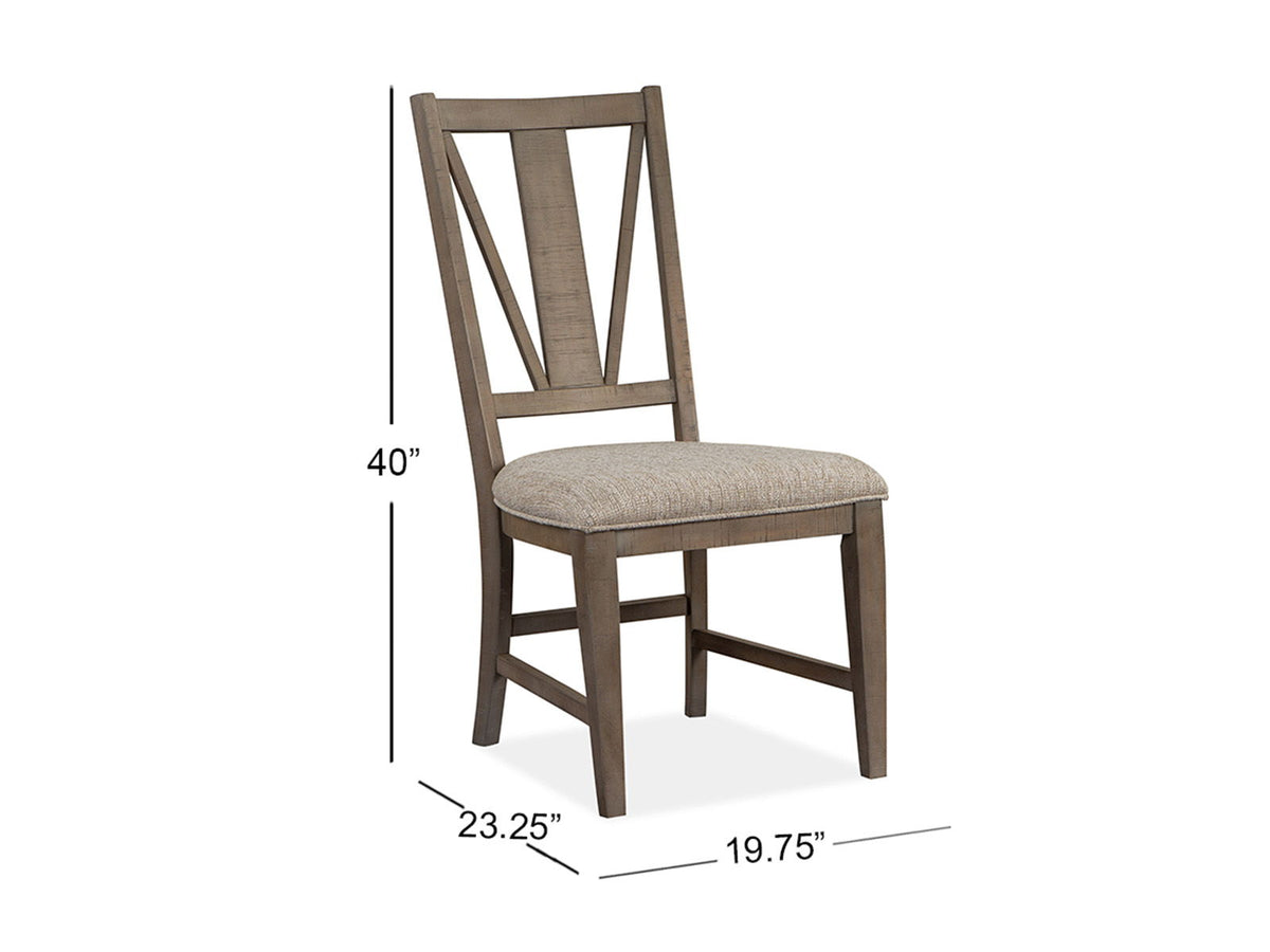 Paxton Place - Dining Side Chair With Upholstered Seat (Set of 2) - Dovetail Gray, photo 4 of 7