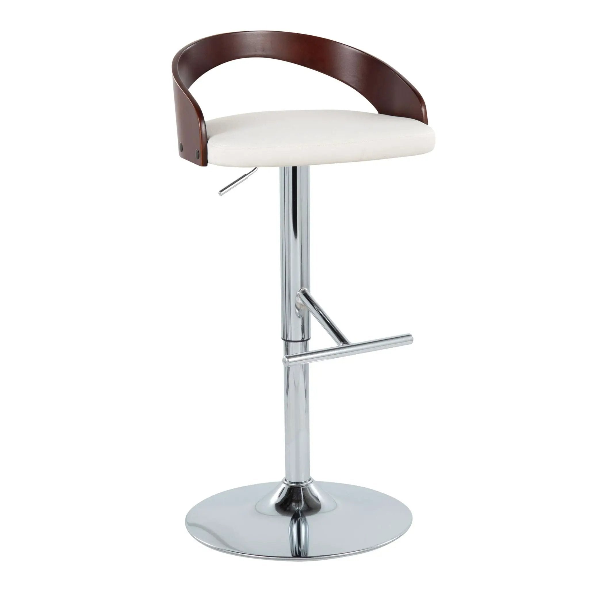 Grotto - Contemporary Adjustable Height Barstool With Swivel With Straight T Footrest (Set of 2) by Unique Piece Furniture