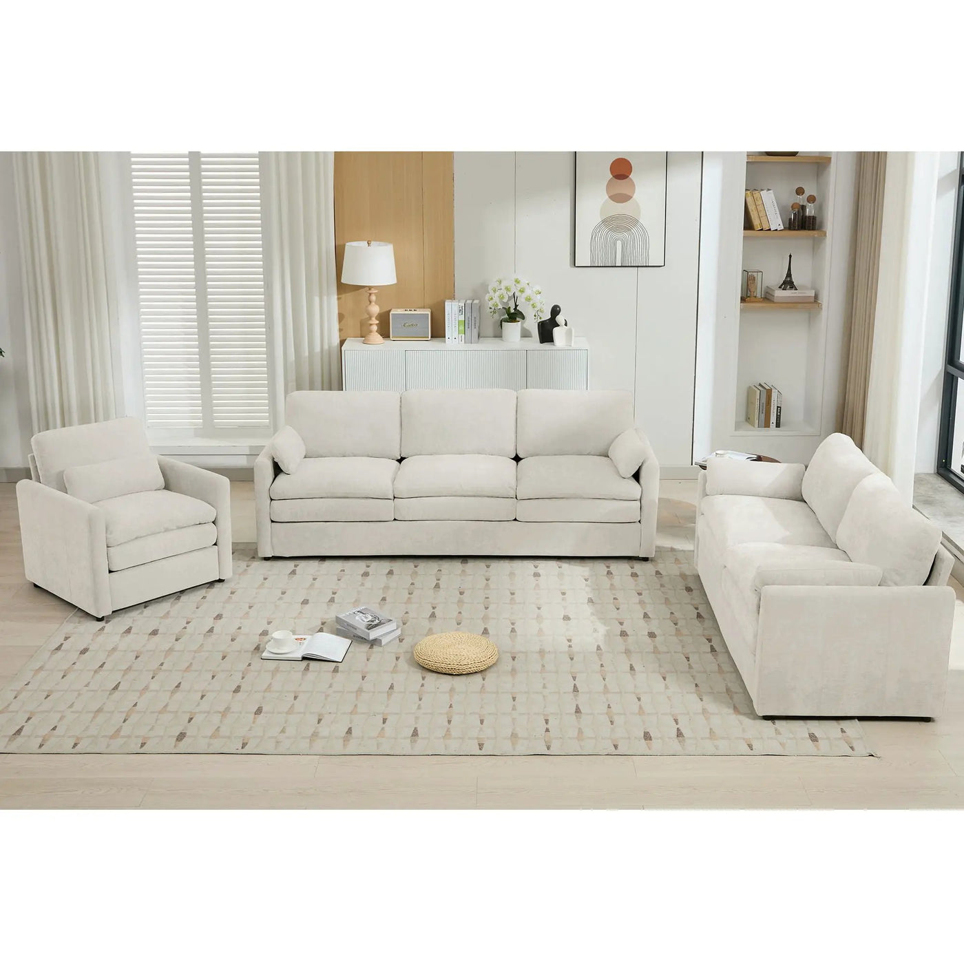Cozy Sofa Set Oversized Comfy Cloud Sofa with Double Cushion by HouseOfZazla