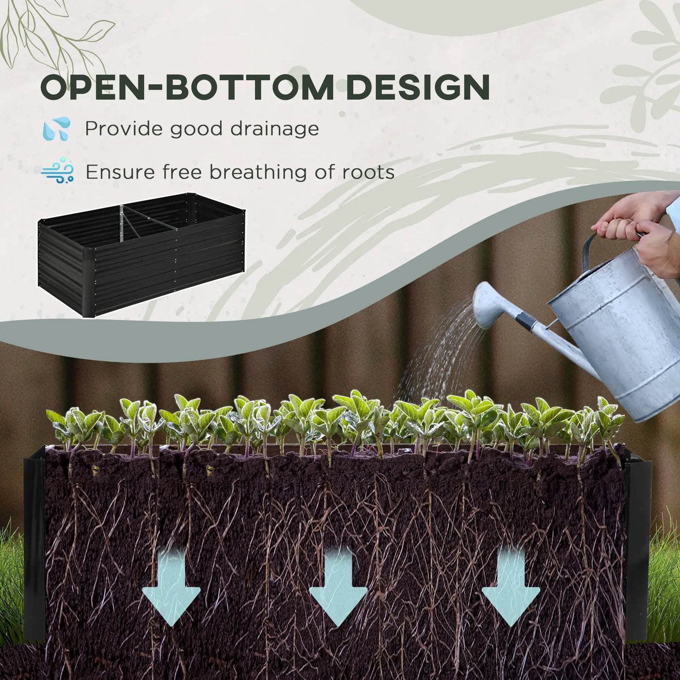 Outsunny Galvanized Raised Garden Bed Kit with Reinforcing Bars by HouseOfZazla