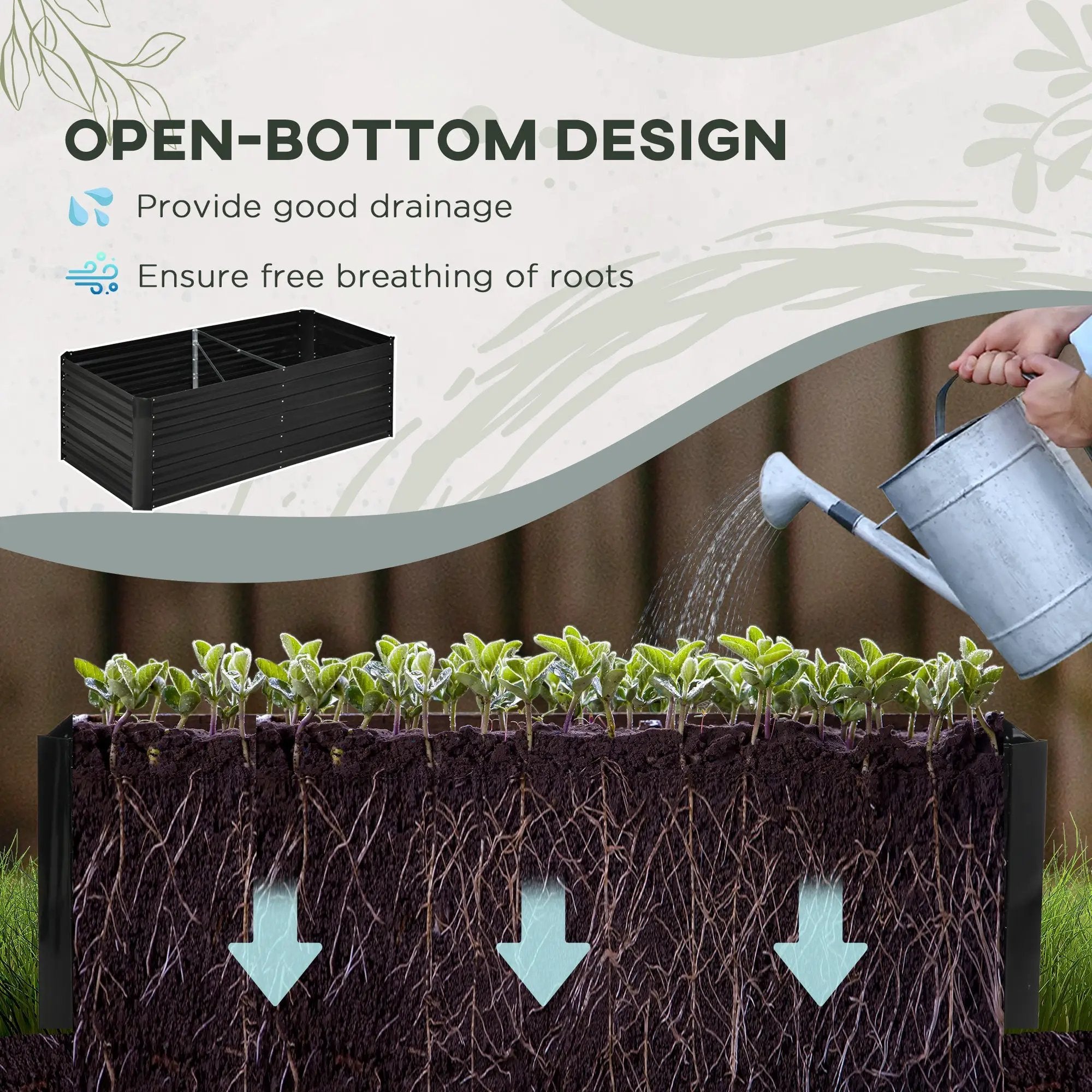Outsunny Galvanized Raised Garden Bed Kit with Reinforcing Bars by HouseOfZazla