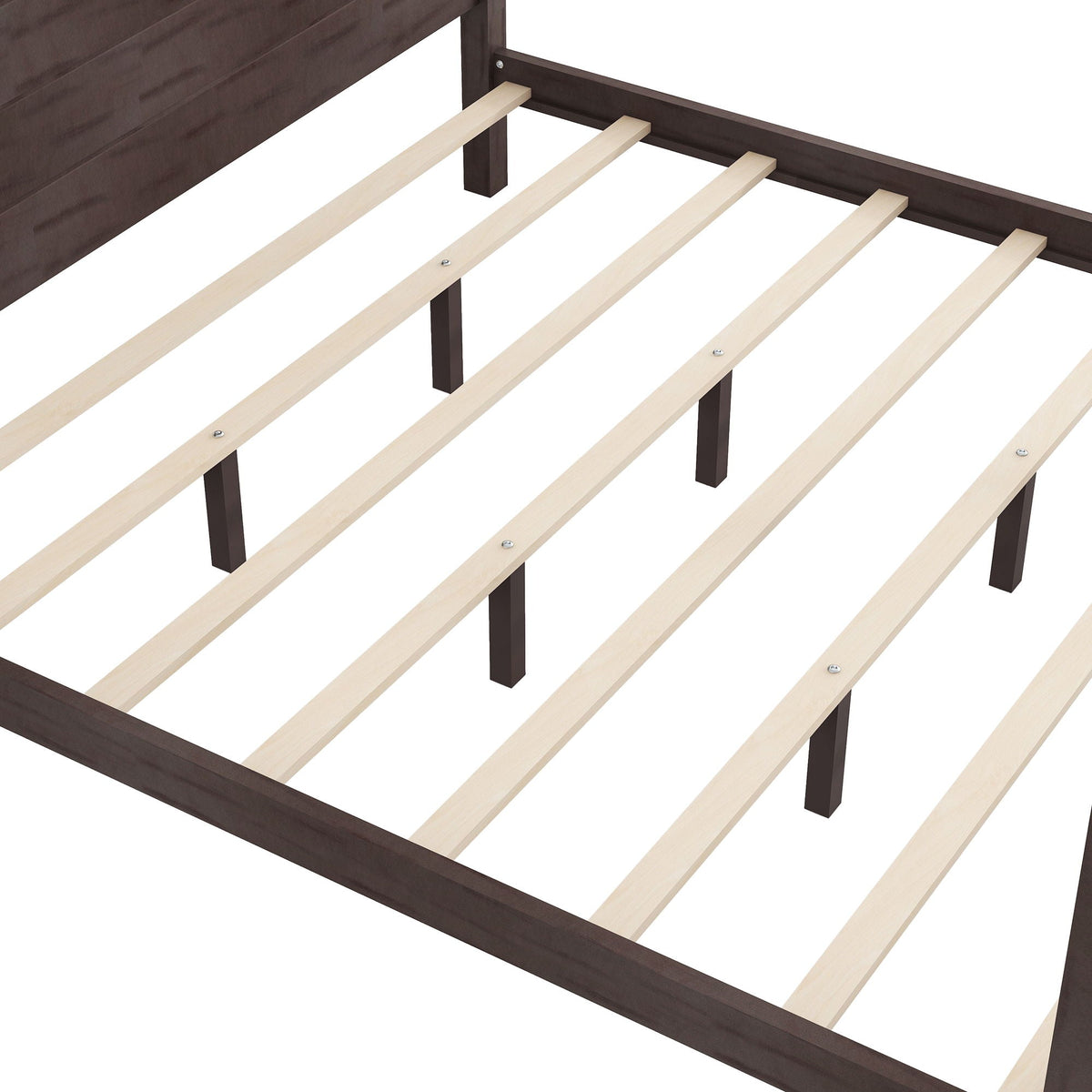 King Canopy Platform Bed with Headboard and Support Legs - Dark Brown or Dark Gray, photo 15 of 19