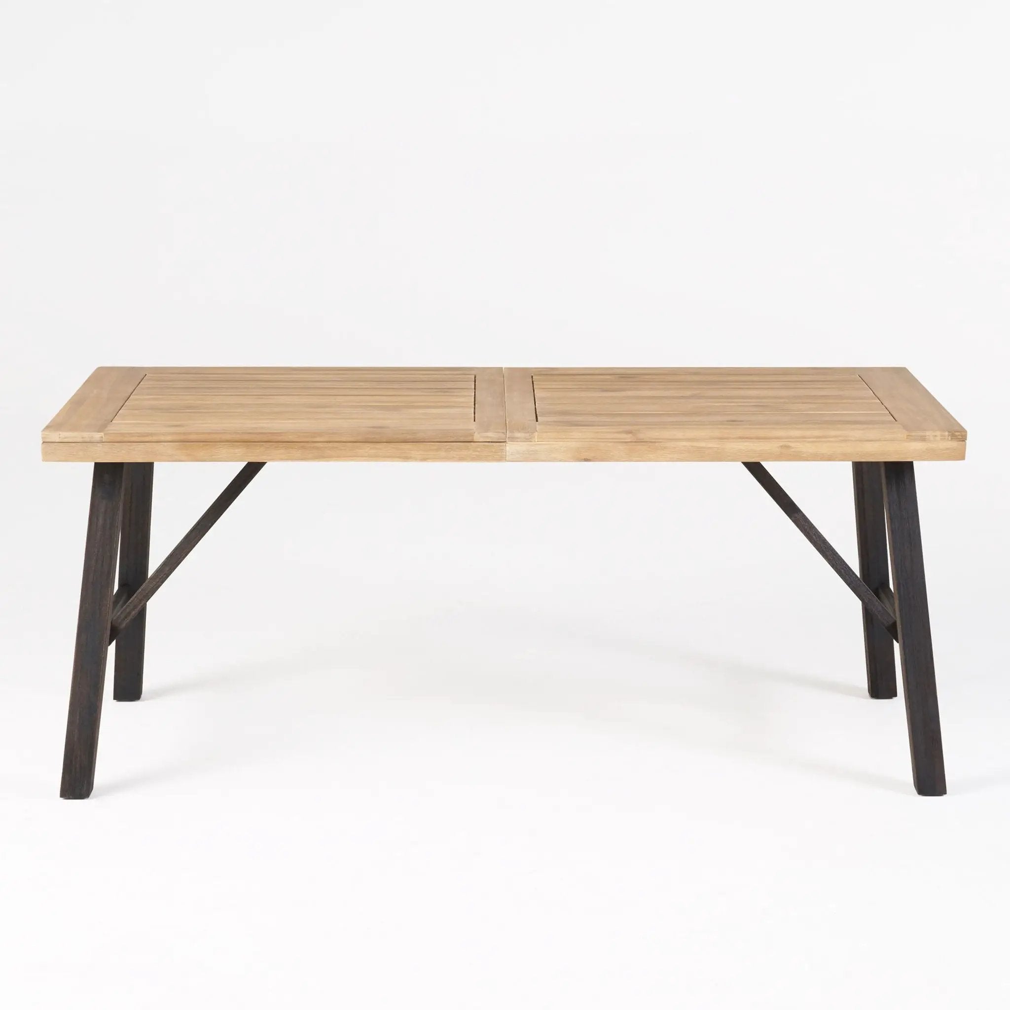 Outdoor Dining Set with 2 Benches and 1 Dining Table - Light Brown by HouseOfZazla