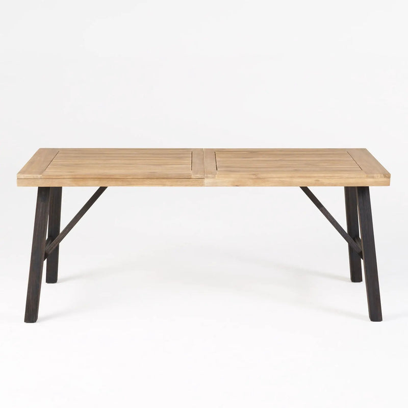 Outdoor Dining Set with 2 Benches and 1 Dining Table - Light Brown by HouseOfZazla