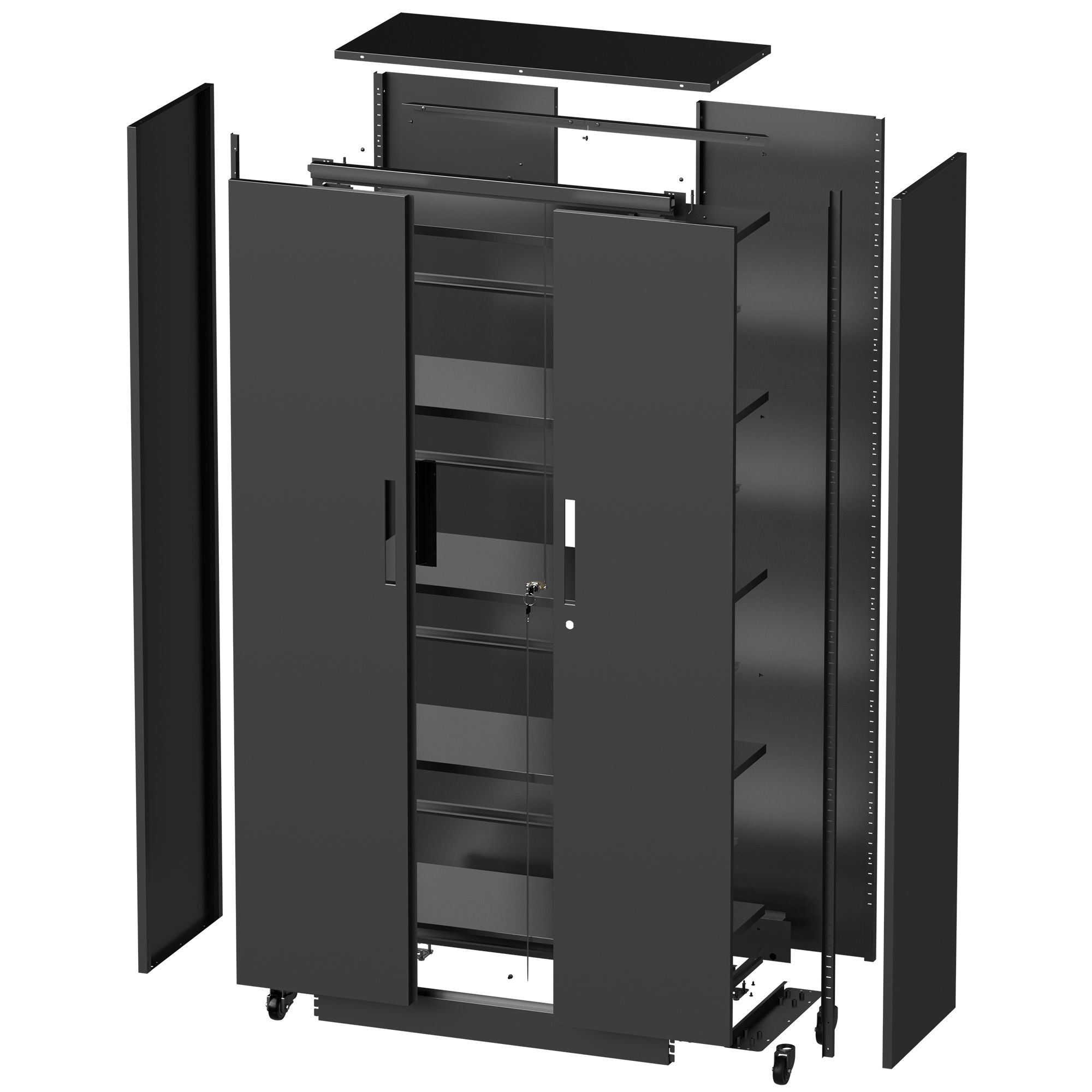 Heavy Duty Rolling Cabinet With Lock, Garage Storage Cabinet, 4 Adjustable Shelves For Tool Organization by HouseOfZazla