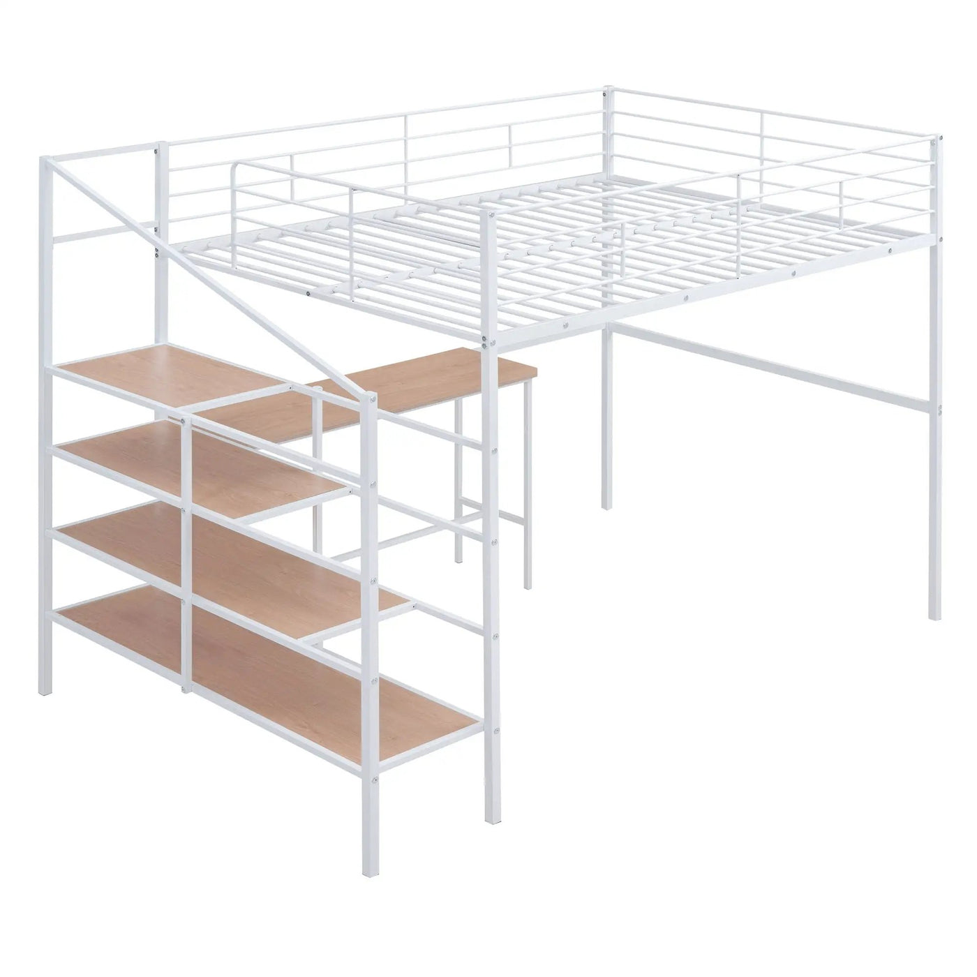Loft Bed With Desk And Lateral Storage Ladder by HouseOfZazla