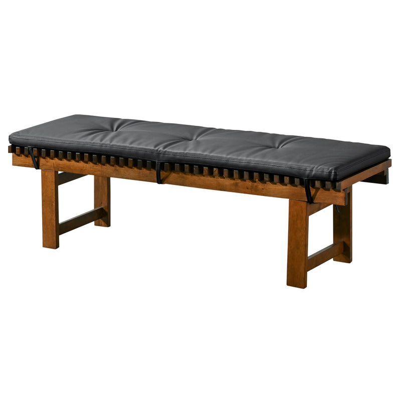 Black Upholstered Bench with Solid Wood Frame - Lucia, photo 6 of 10