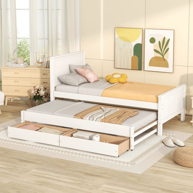 Platform Bed With Trundle And Drawers by Unique Piece Furniture