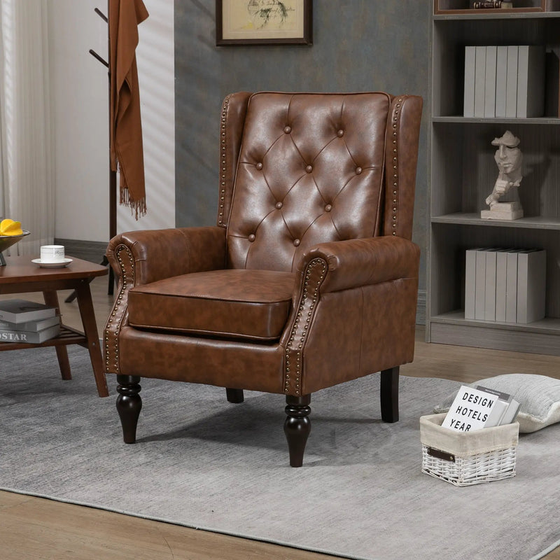 Modern Accent Armchair With Sturdy Wood Legs by Unique Piece Furniture