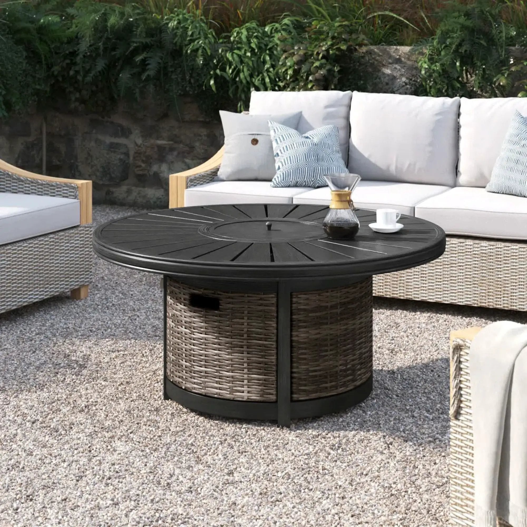 Cassara Resort - Propane Outdoor Fire Pit Table - Brown by Unique Piece Furniture