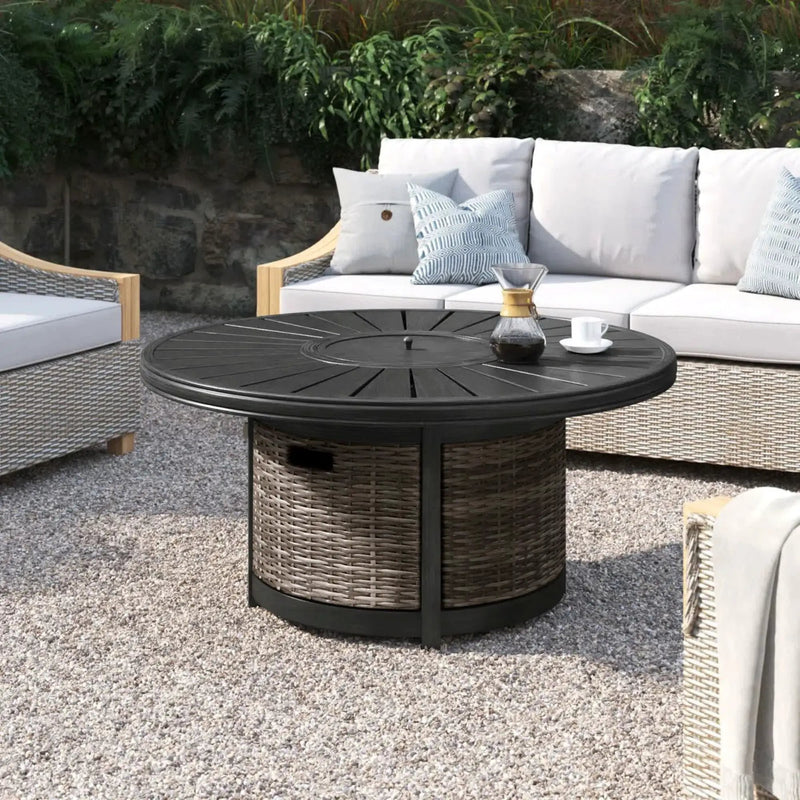 Cassara Resort - Propane Outdoor Fire Pit Table - Brown by Unique Piece Furniture