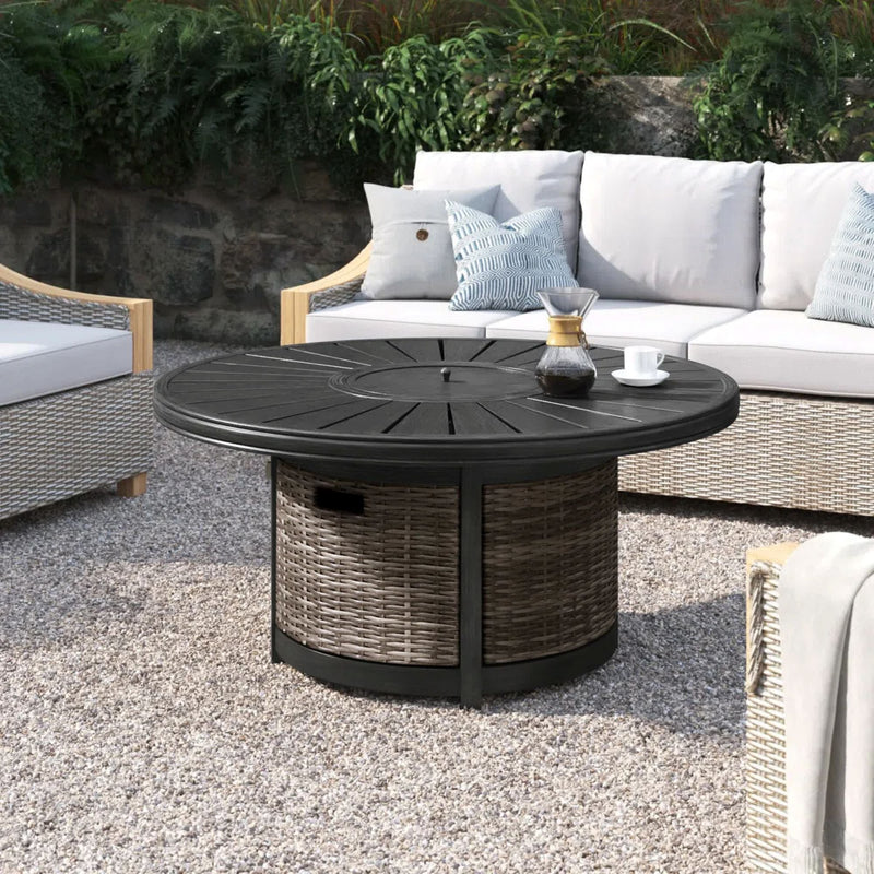 Cassara Resort Propane Outdoor Fire Pit Table with 60,000 BTU Output - Brown, photo 3 of 6