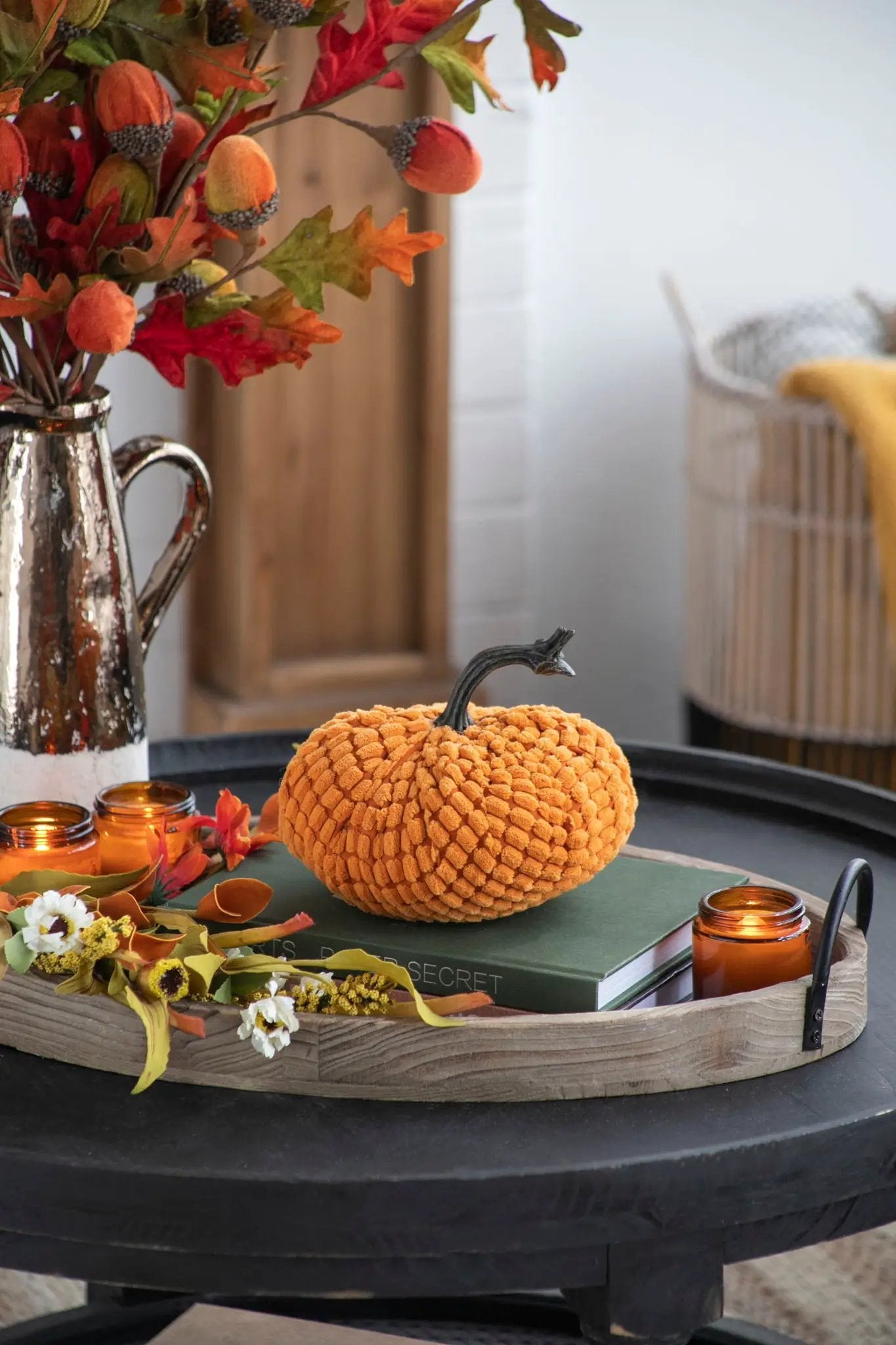 Weighted Pumpkin Ornament Decor For Holiday Harvest Festival Fall Festival & Thanksgiving by Unique Piece Furniture