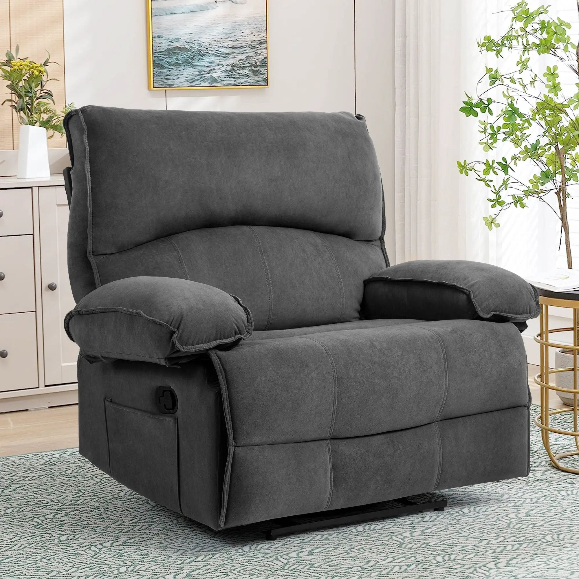 Oversized Manual Recliner Chair Sofa For Living Room by HouseOfZazla