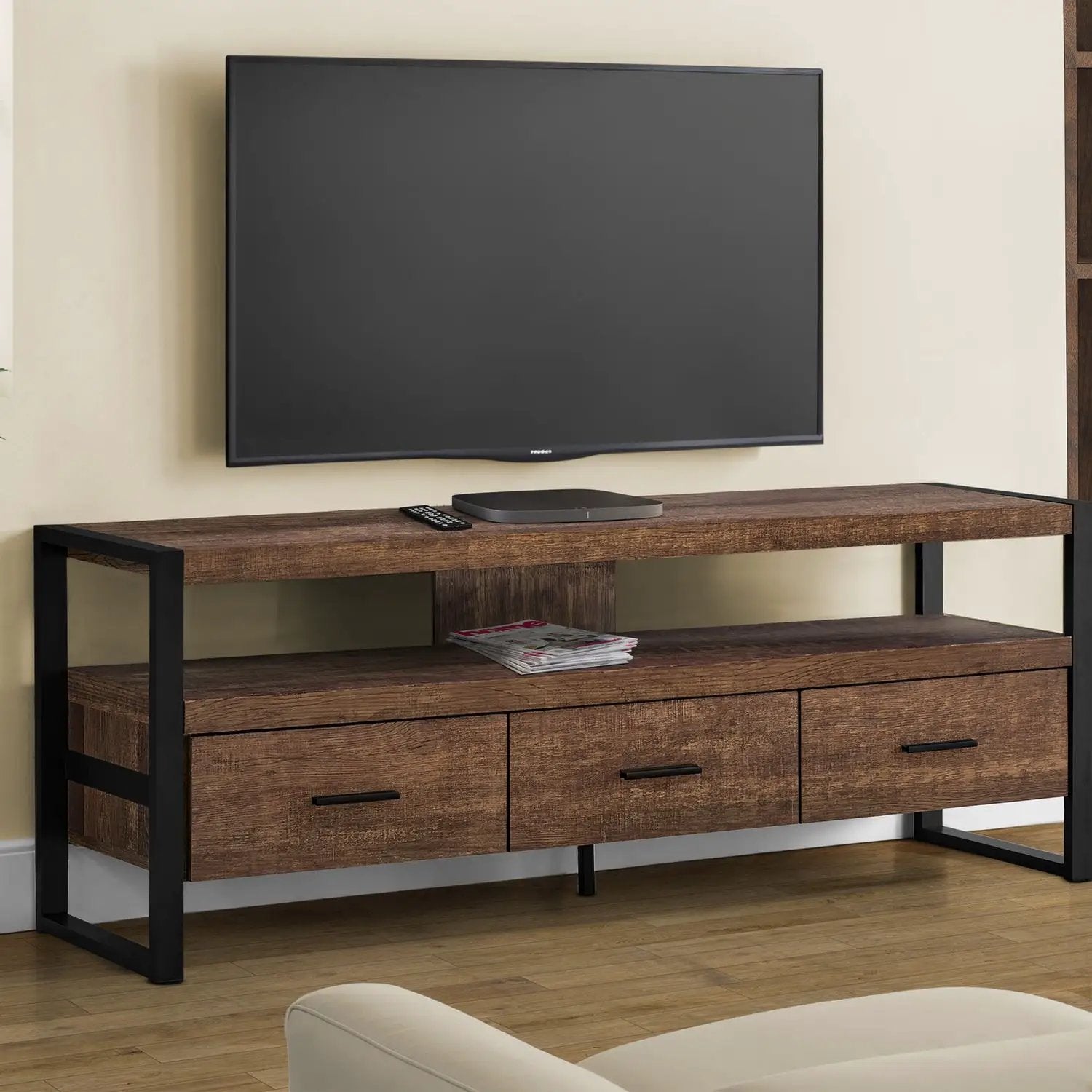 TV Stand, Console, Media Entertainment Center, Storage Drawers, Modern by Unique Piece Furniture