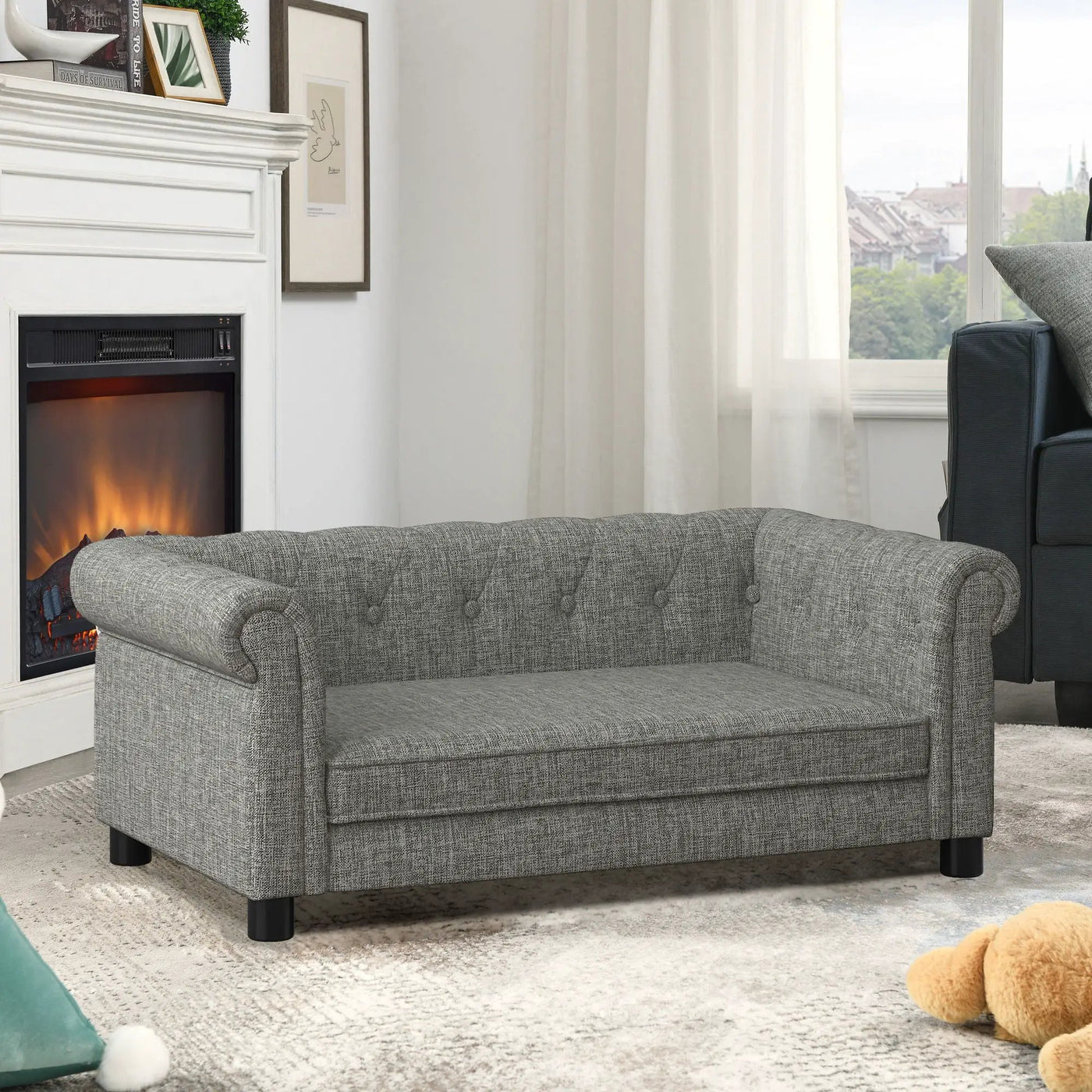Modern Elegant Rectangle Pet Bed, Durable Elevated Dog Sofa by HouseOfZazla