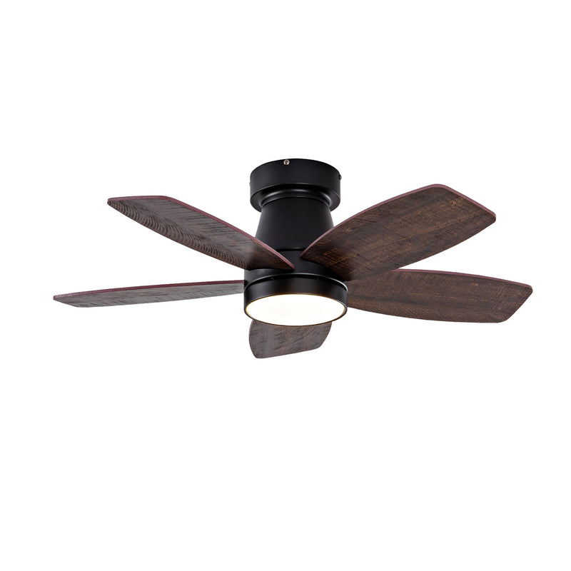 Ceiling Fans with Lights and Remote, 32 Inch Low Profile Ceiling Fan with Light, Flush Mount, Reversible, 3CCT, Dimmable by HouseOfZazla