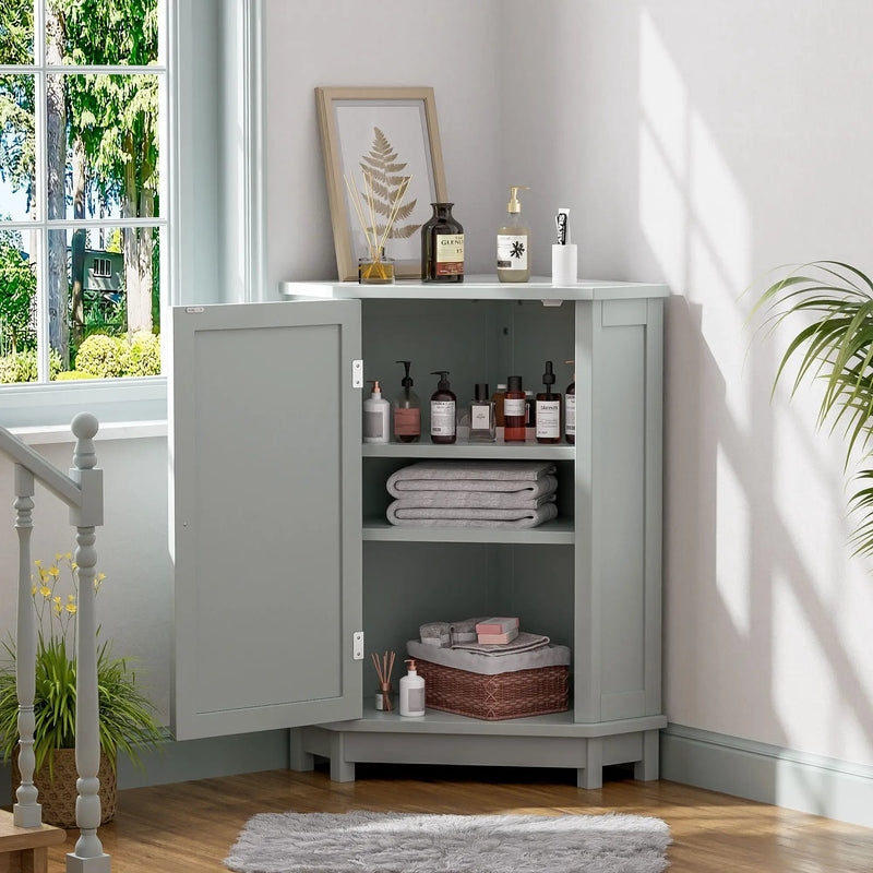 Bathroom Cabinet Triangle Corner Storage Cabinet With Adjustable Shelf Modern Style by Unique Piece Furniture