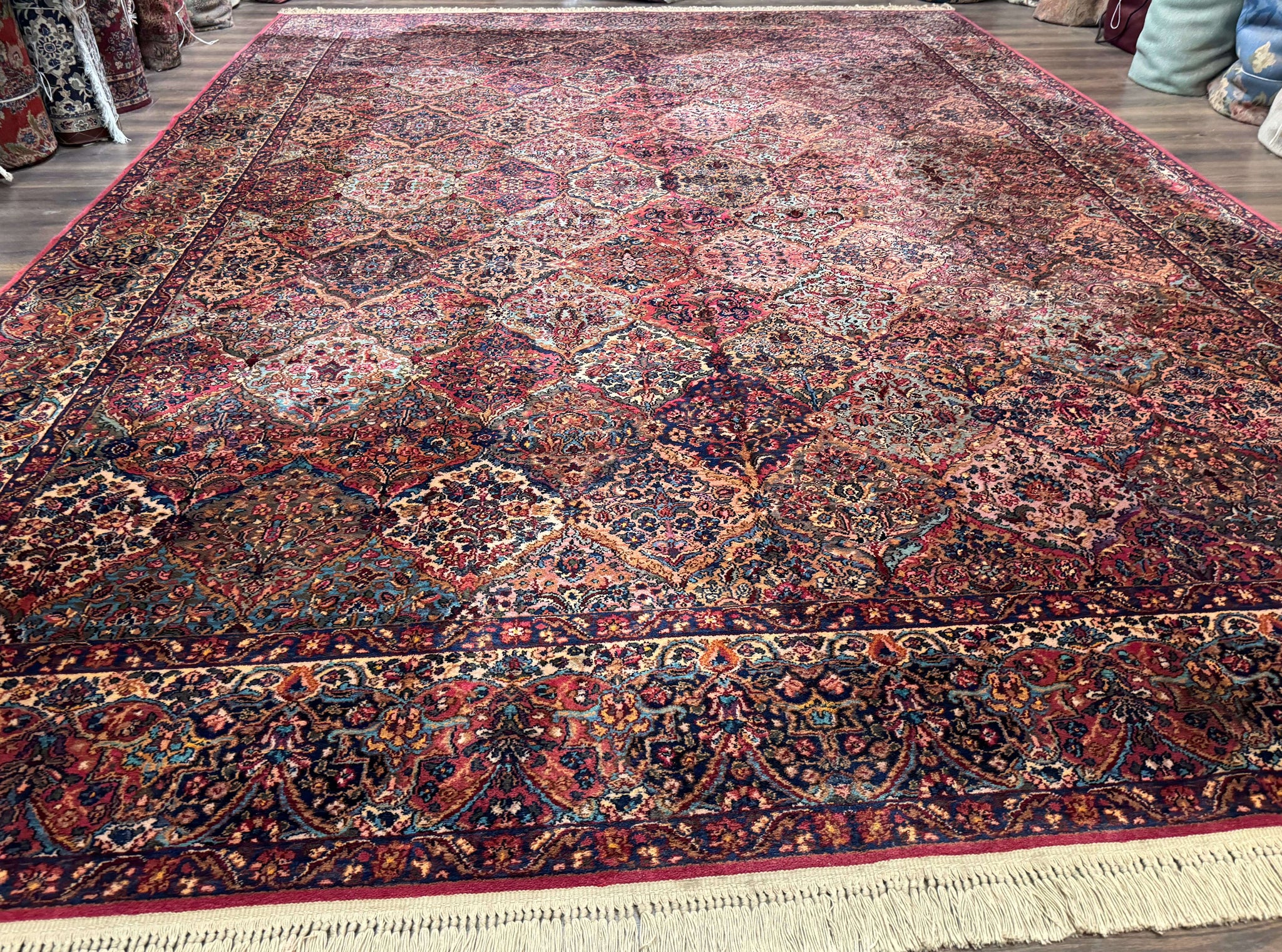 12x16 Karastan Multicolor Panel Kirman Rug #717, Rare Palace Size Wool Original 700 Series by Jewel Rugs