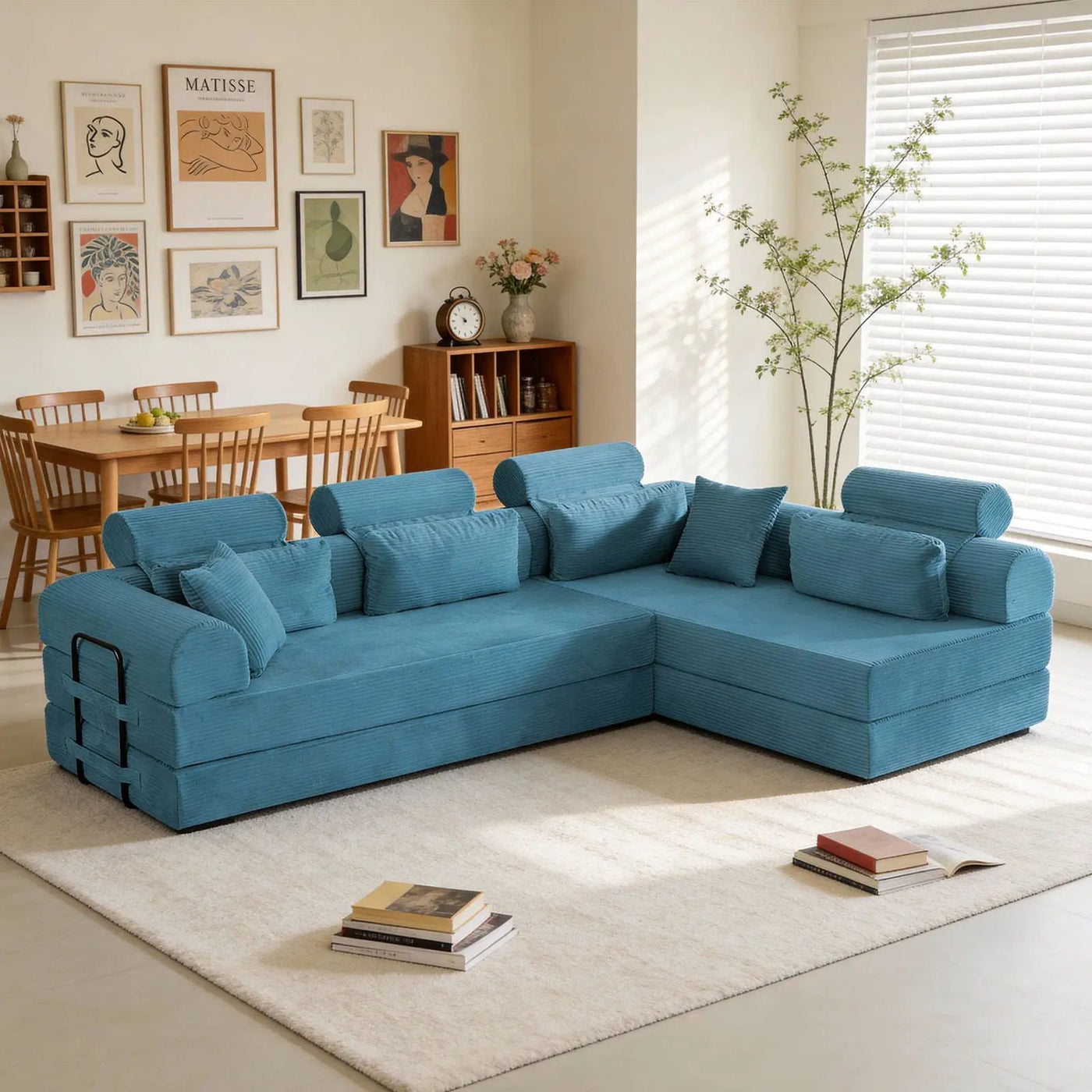 Modern L-Shape Modular Sectional Sofa, Compressed Design by HouseOfZazla
