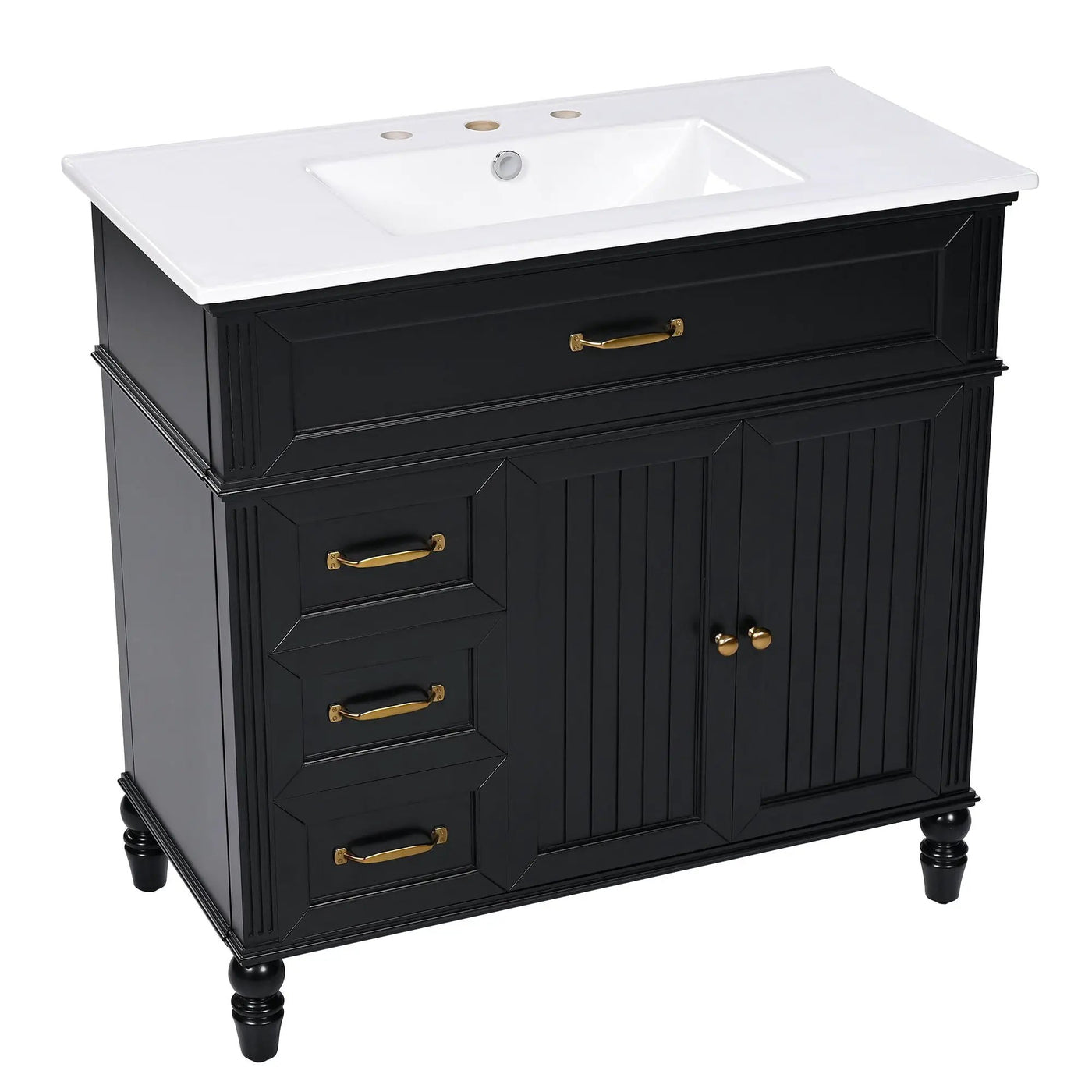 Bathroom Vanity With Sink, Freestanding Cabinet & Drawers by HouseOfZazla