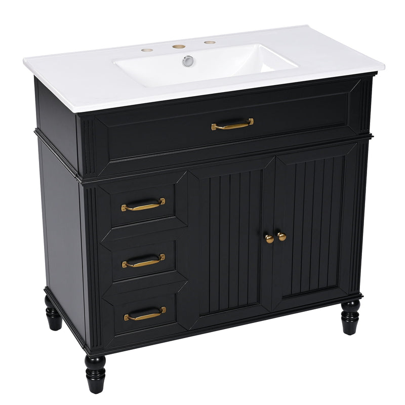 Bathroom Vanity With Sink, Freestanding Cabinet & Drawers by HouseOfZazla