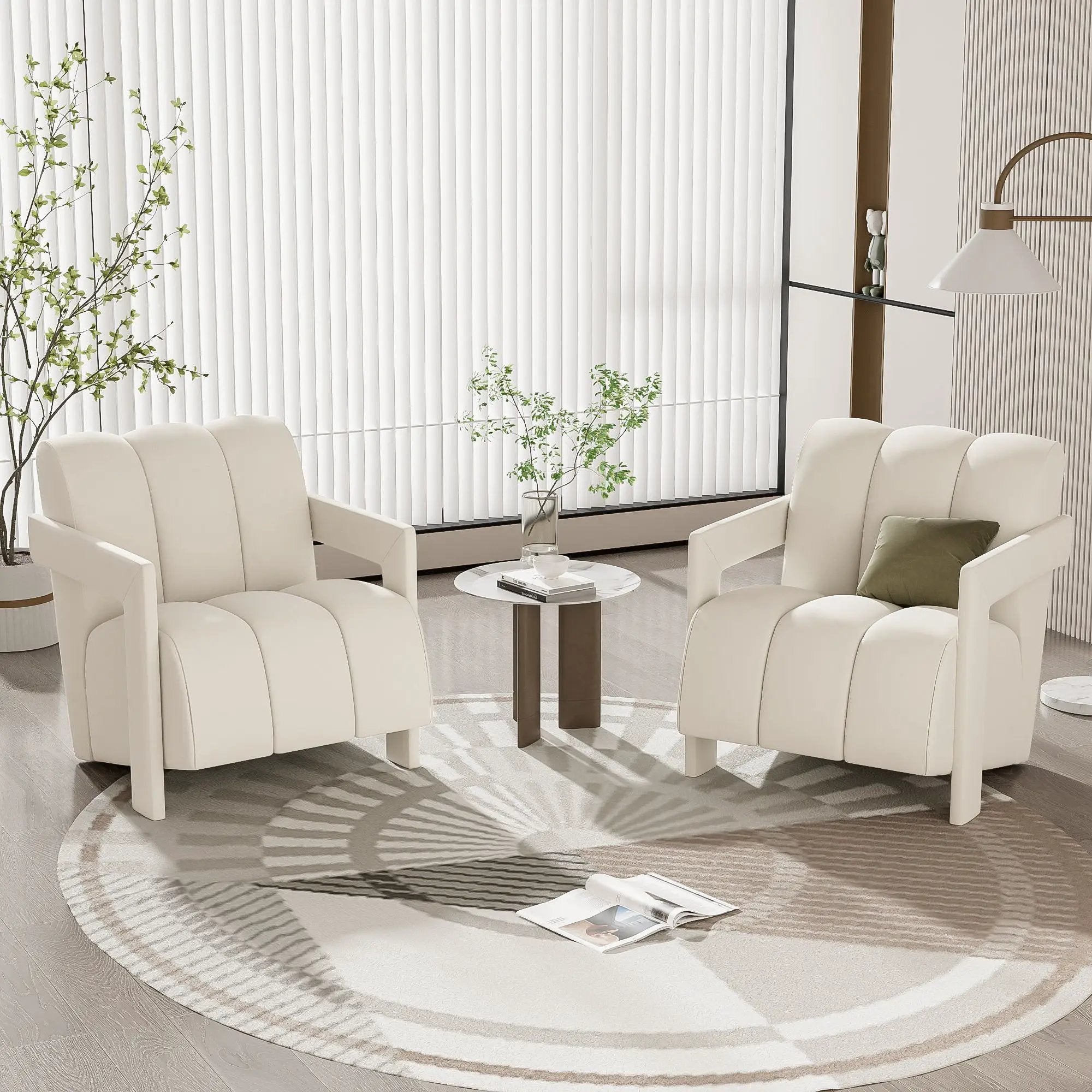 Modern Minimalist Leisure Armchair With L Shaped Armrests by HouseOfZazla