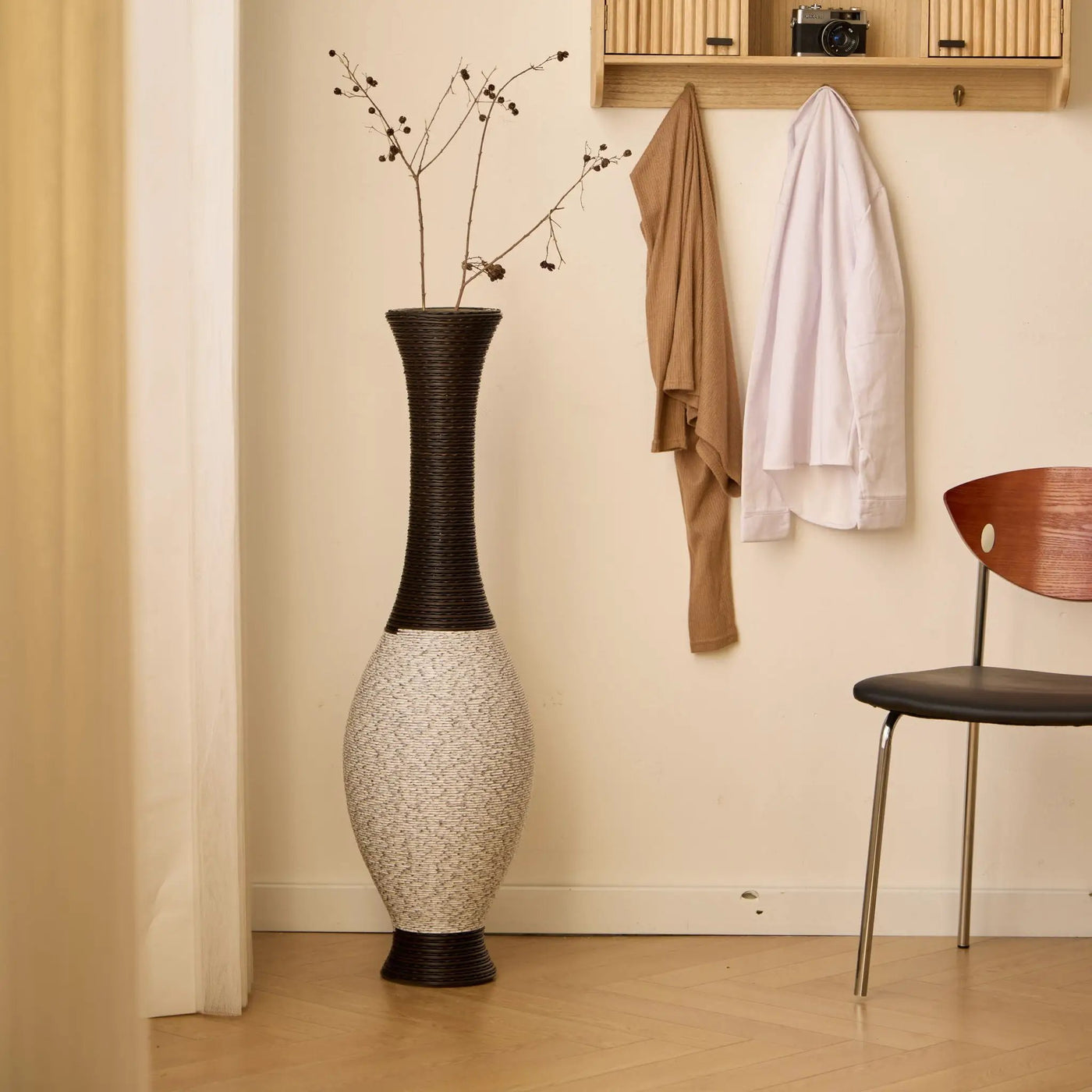 Tall Designer Floor Vase With Elegant 2 Tone by HouseOfZazla