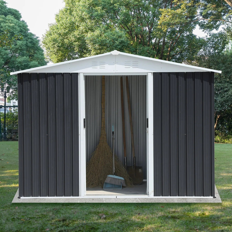 8x6 Feet Apex Roof Dark Storage Shed by HouseOfZazla