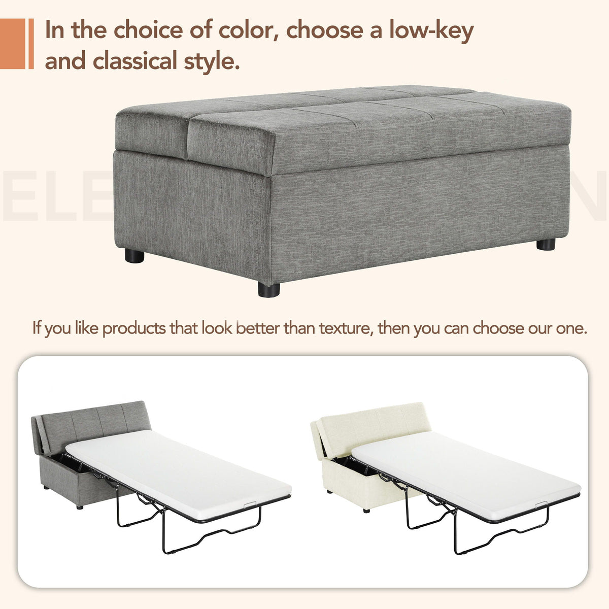 Twin Size Folding Ottoman Sleeper Bed With Mattress Convertible Guest Bed, photo 17 of 25