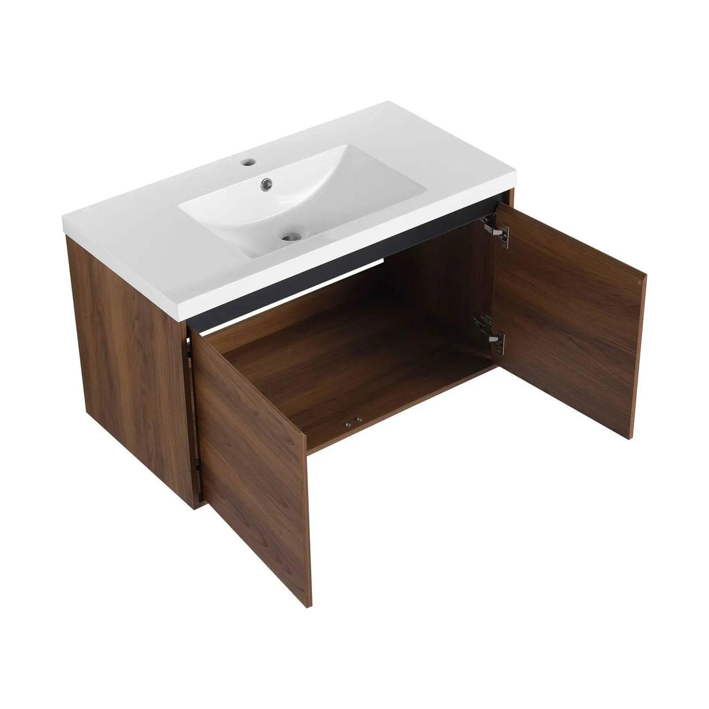 Bathroom Vanity Set With Resin Countertop Sink And 2 Doors, Engineered Wood by HouseOfZazla