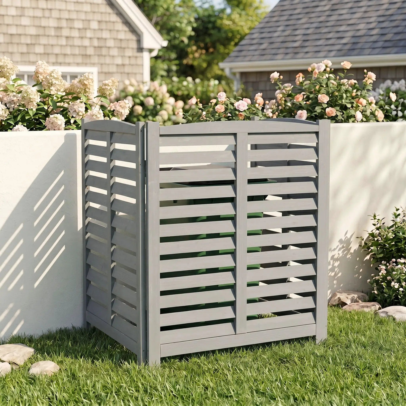 3 Panel Outdoor Wooden Air Conditioner Fence by HouseOfZazla