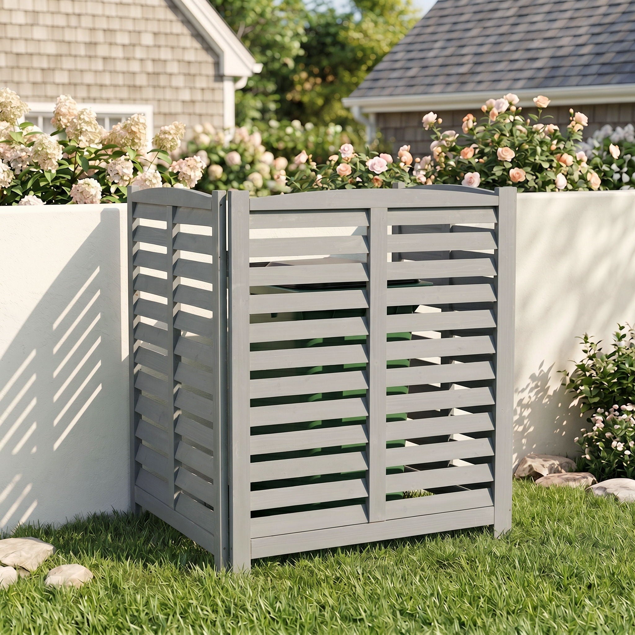 3 Panel Outdoor Wooden Air Conditioner Fence by HouseOfZazla