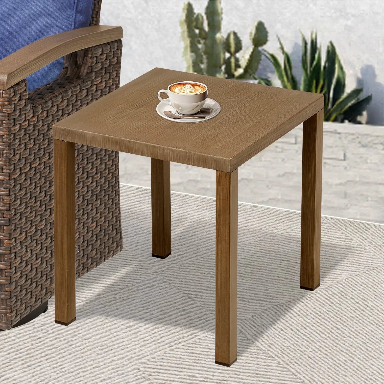 Outdoor Steel Side Table 22x20x20 Inch by HouseOfZazla