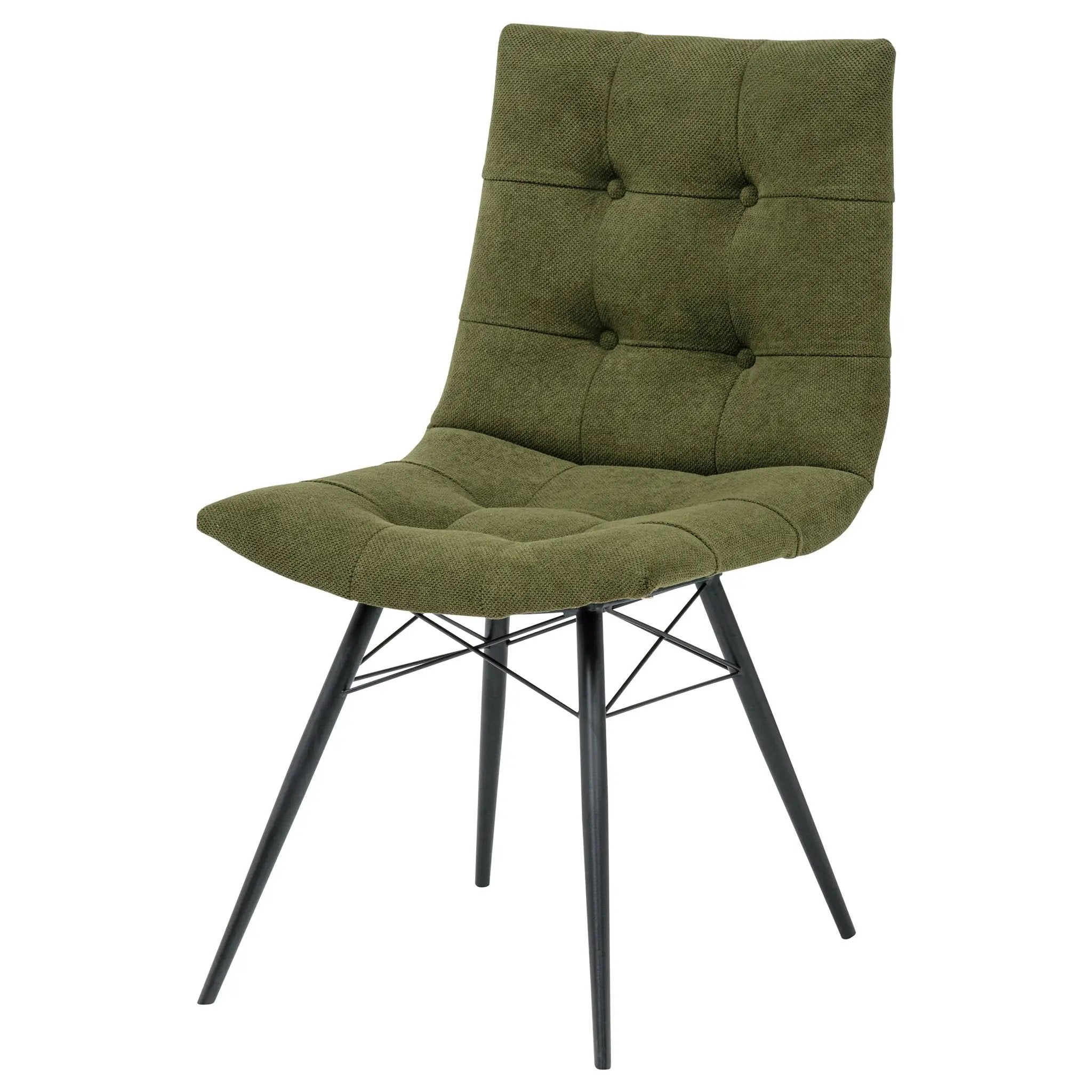 Aiken Fabric Upholstered Dining Side Chair Saddle Forest Green (Set of 4) by Unique Piece Furniture