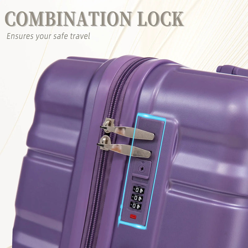 HIFINE Tourist 3-Piece ABS Spinner Wheel Luggage Set (Purple) by HouseOfZazla