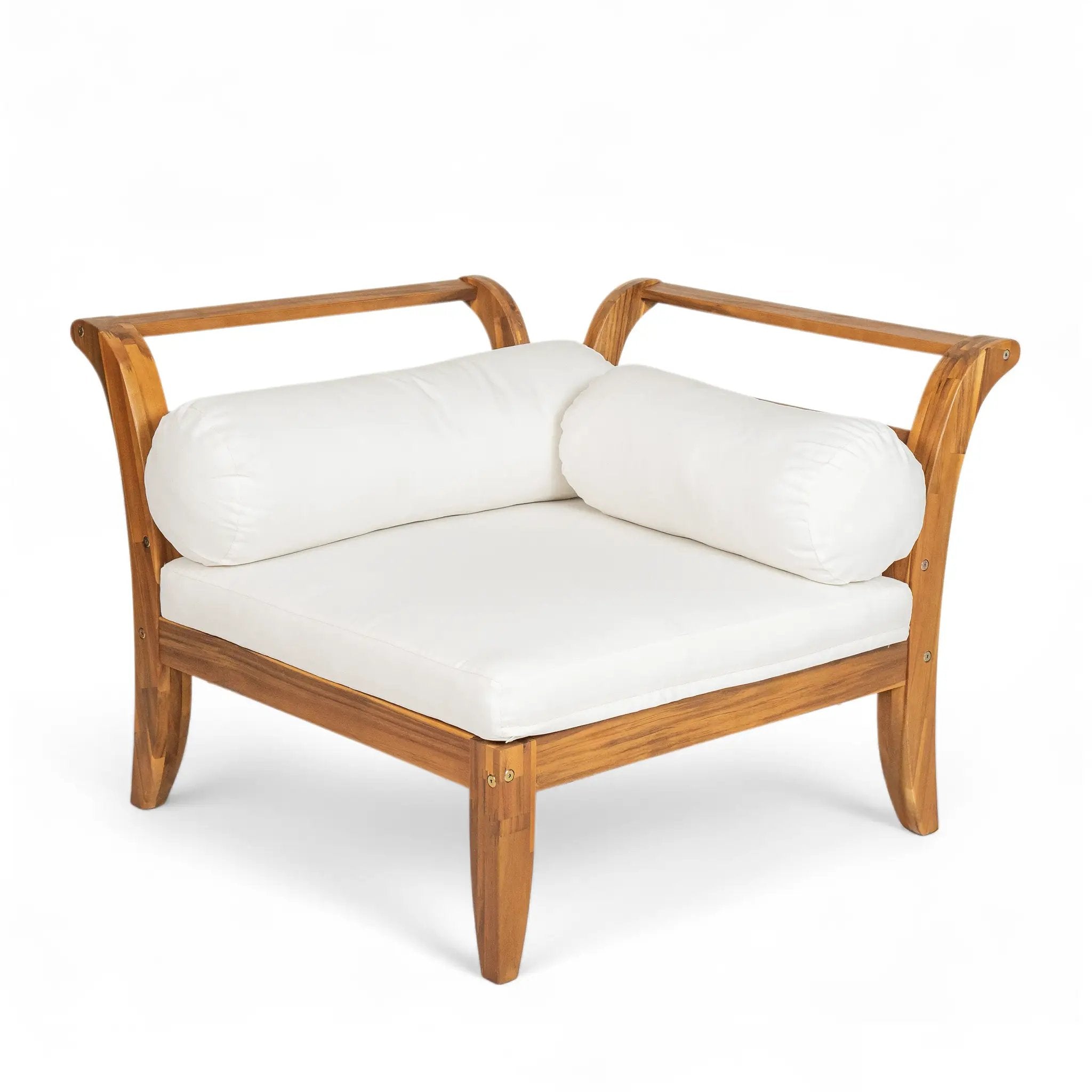 6 Piece Acacia Wood Outdoor Modular Sectional with Daybed and Tea Table by HouseOfZazla